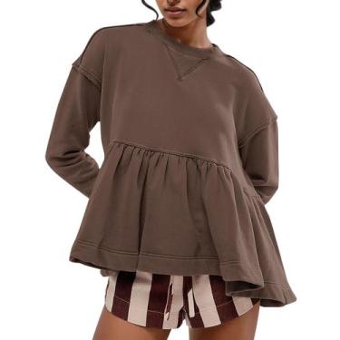 Imagem de Moletom feminino Lenader Babydoll com babados e gola redonda