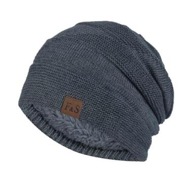 Imagem de Chapéu de malha masculino outono e inverno cor sólida pilhas de chapéu