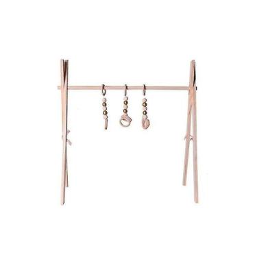 Imagem de Brinquedos para atividades para bebês, ginásio de madeira para bebês e