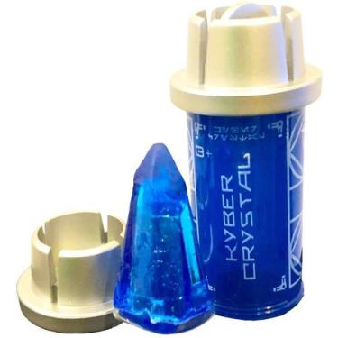 Imagem de Kyber Crystal Galaxy's Edge Star Wars (azul) com a voz do velho Ben