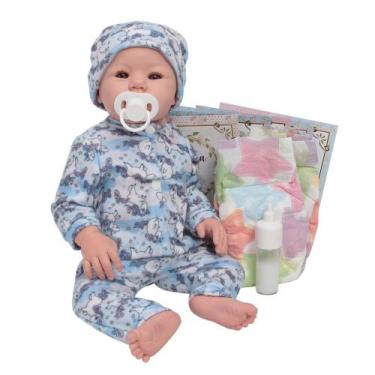 Imagem de Bebê Reborn Boneca Corpo de Silicone Com Acessórios 48cm - Cegonha Reb