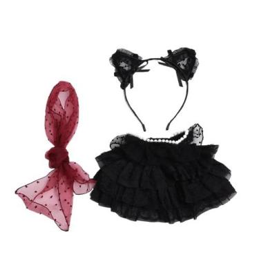 Imagem de Conjunto de roupas de boneca para bonecas Labubu de 38 cm: 1 vestido, 
