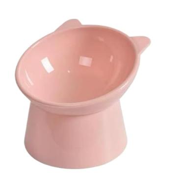 Imagem de Comedouro Bebedouro Gatinho Elevado Postura correta(Rosa)