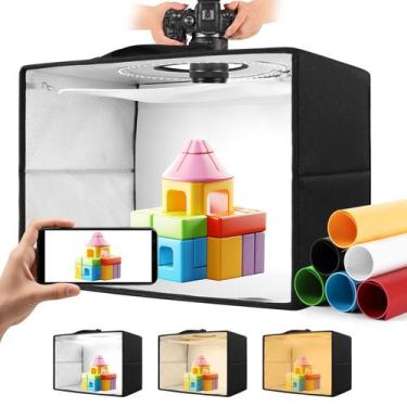 Imagem de Caixa de luz fotográfica hellovetee 40x30x30cm CRI95 120 LEDs