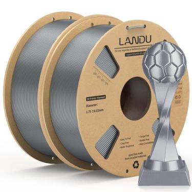 Imagem de Filamento de impressora 3D LANDU Silk PLA 1,75 mm prata 2 kg