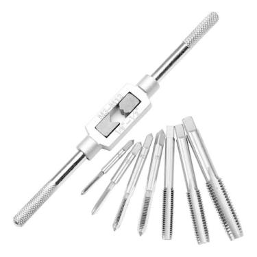 Imagem de Jogo De Tarraxas Macho Vira Macho Abrir Rosca Kit Completo 8 Peças Tra