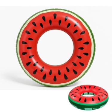 Imagem de Boia Inflável Melancia 100cm para Piscina e Praia Diversão Segurança e Verão com Estilo