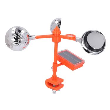 Imagem de aqxreight Dissuasor de Pássaros por Voz Solar 3 Prismas Giratórios Dispositivo Reflexivo de Susto de Gaivota para Campo de Pomar Ao Ar Livre Rede de Energia Gera Energia para Construção de Sonda