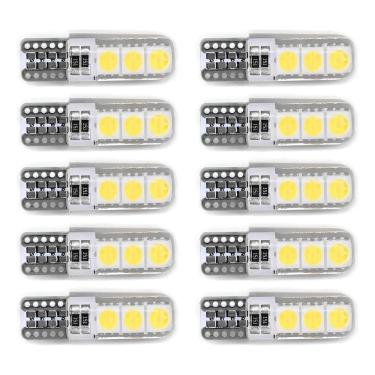 Imagem de Kit 10 Lampada T10 6 Led Siliconada Branca 5050  Full