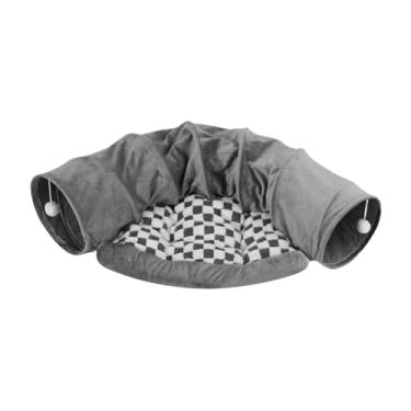 Imagem de Bothyi Conjunto de brinquedos de túnel e cama para gatos, centro de atividades com bolas penduradas, brinquedo de tubo de túnel para gatos internos, coelhos