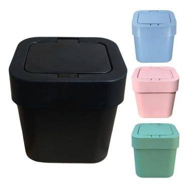 Imagem de 2X Lixeira Cozinha Pia Com Tampa Click Cesto De Lixo 4 Litro