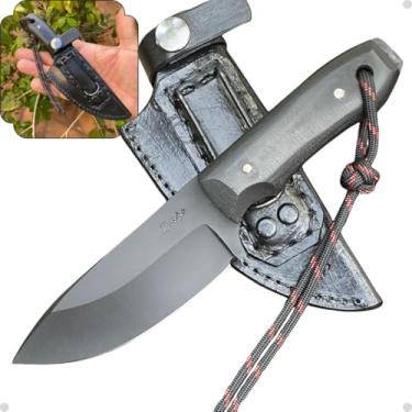 Imagem de Faca Artesanal ES Mini EDC Utilitaria Neck Knife Bainha com Botão Cabo em Micarta