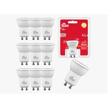 Imagem de Kit 10 Lâmpada Led Dicroica 3,5W Bivolt GU10 2700K Luz Amarela