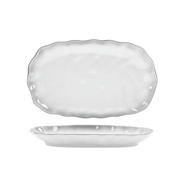 Imagem de Prato de peixe de 30,5 cm resistente ao calor doméstico nórdico cinza claro cor do esmalte de cerâmica