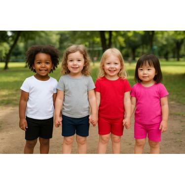 Imagem de Kit 3 Bermuda Shorts Ciclista Cotton Infantil Criança Roupa Menina Esc