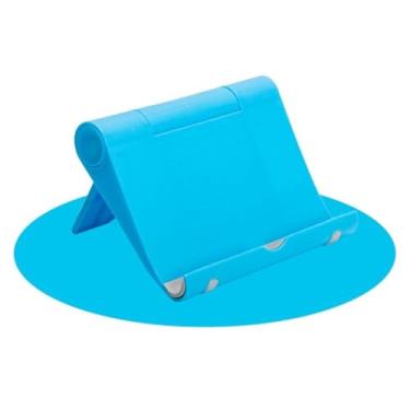 Imagem de Suporte para smartphone antiderrapante mini suporte universal dobrável para telefone de mesa (azul)