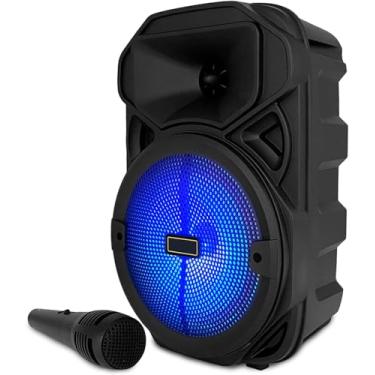 Imagem de Caixa de Som Caixinha Amplificada com Bluetooth Entradas para Usb Microfone Micro Sd Aux Portátil e Potente com Graves Excelentes e Luz Led Rgb