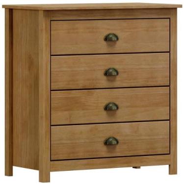 Imagem de Comoda 4 Gavetas Madeira Maciça 80 Cm 9101 Freijo Milani Store - MILAN