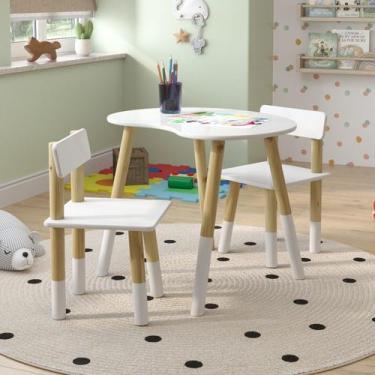 Imagem de Conjunto Mesa Infantil Orgânica 60cm com 2 Cadeiras - Rede Móveis