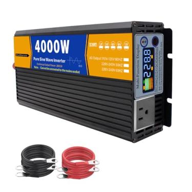 Imagem de Inversor de potência de onda senoidal pura de 4000 watts, 12V/24V/48V/60V/72V CC para 110/220V CA com display LED, para veículos recreativos, caminhões e barcos,24V to 110V