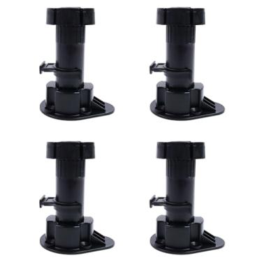 Imagem de LC LICTOP Niveladores de armário ajustáveis, faixa de altura de 9 a 12 cm, pernas niveladoras de móveis, pés de nivelamento de plástico preto para prateleiras de mesa de armário de cozinha, mesas de