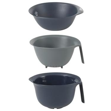Imagem de Oster Bluemarine Conjunto de 3 peças PP empilhável para economizar espaço e tigela de mistura