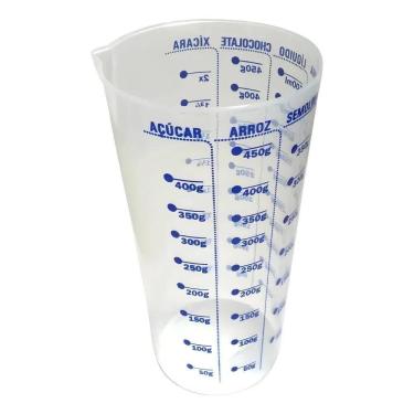 Imagem de 2X Copo Medidor Dosador Graduado 600Ml Plástico Cozinha Rece
