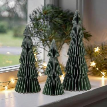 Imagem de Árvore de Natal de papel, 3D, verde, favo de mel, centro de mesa, reutilizável, grosso, design magnético, decoração minimalista, decorações de Natal para casa, ambientes internos e externos, festa de