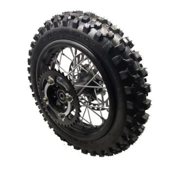 Imagem de ZTDZZH Conjunto de pneu de aro de roda traseira de 25 cm para Dirt Bike 80/100-10 eixo de 15 mm pneu de aro de roda traseira para bicicleta de sujeira 50cc-125cc TTR50 SSR50 CRF50 Apollo50 Inclui