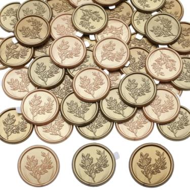 Imagem de Adesivos de lacre de cera ouro antigo, adesivo de vedação de envelope de casamento de eucalipto cobre bronze, 50 peças autoadesivo Prosecco Waxsealstickers (cobre dourado antigo 3)