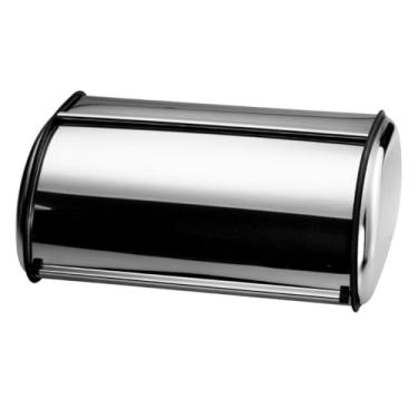 Imagem de Porta Pão Inox Grande com Tampa de Mesa Pãozeira Organizador para Bolos Biscoitos Pão de Forma