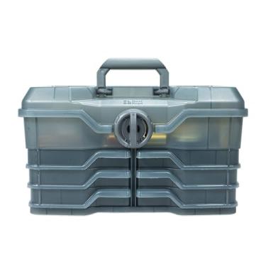 Imagem de Best Kept 6963BKBT-DG Caddy, armazenamento e transporte de plástico, caixa de ferramentas de artes de beleza e artesanato, projeto, moda, solução organizadora de produtos - cinza escuro (pacote com 1)