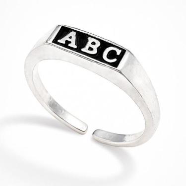 Imagem de Anel Infantil Formatura ABC Prata Orginal Ajustavel Delicado - Lojas L