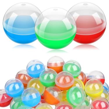 Imagem de DOITOOL Máquina de venda automática de chiclete de 50 peças, pequenas bolas de plástico vazias redondas coloridas de 38 mm, recipientes de prêmios para lembrancinhas de festa de prêmios, máquinas de