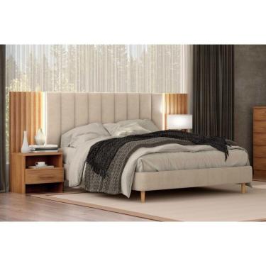 Imagem de Cabeceira Cama Box Madeirado Casal Bandeira-himalaia C- 2 Mesas E 2 Gavetas Cumaru 23 - Horizonte