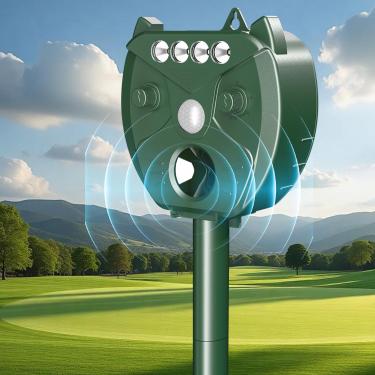 Imagem de Repelente solar ultrassônico de animais repelente de toupeiras à prova d'água com luz LED flash, repelente de cães, protege o jardim para roedores, esquilos, guaxinins, gambás, coelhos, raposas