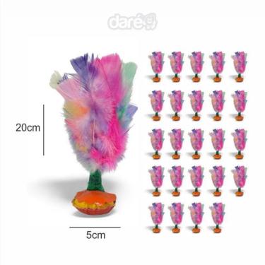 Imagem de Kit Petecas Plumas Coloridas Base Courino - Kit Com 25 Petecas - DareEsportes - 5cmx20cm-Unissex