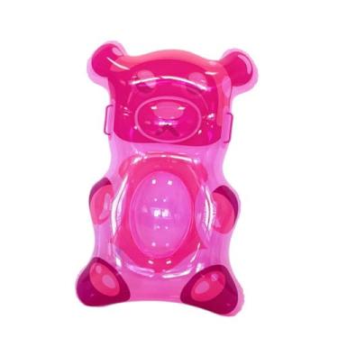 Imagem de harayaa Boia inflável em formato de ursinho de goma para piscina, decoração divertida para festas com alças, prancha de surfe inflável infantil para, Rosa