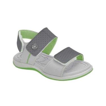 Imagem de Sandália Infantil Baby Equilíbrio Cinza Verde Kidy 001-1039-3208-Masculino