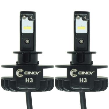 Imagem de Kit Par Lâmpada Super Ultra Led Plus Automotiva H3 12000 Lumens 6500K Cinoy YN-LSLH3P