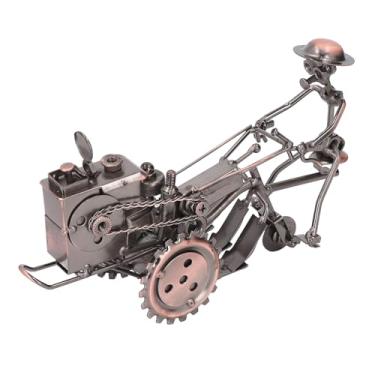 Imagem de Escultura de Trator de Metal, Decoração de Ferro Vintage Retro para Casa, Estatueta Rústica do Trator Agrícola, Artesanato Artesanal Com Detalhes Artísticos para Mesa, Estante de