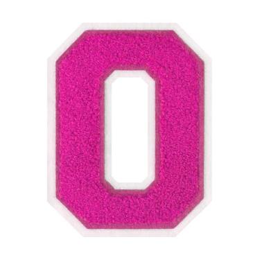 Imagem de 1 PÇ Patch de letra de chenille rosa de 11,4 cm com borda branca – Remendos do alfabeto para roupas, jaquetas, mochilas, chapéus para decoração personalizada, nome personalizado e artesanato. (O)