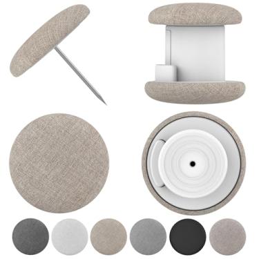 Imagem de Uzpomel Clipes de edredom clássicos de linho, fixadores de pino de dupla face de metal, conjunto de 6, várias cores disponíveis, sistema de prevenção de turno de edredom (natureza)