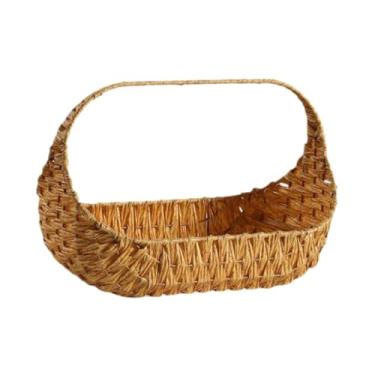 Imagem de Bothyi Cesta de de tecido organizadora flores frutas decorativas com alça cesta de armazenamento para alimentos sala de jantar brinquedos cozinha, 37cmx29cm