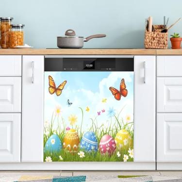 Imagem de ATTX Capa magnética de ovos de páscoa, 58,4 cm C x 66 cm A decoração da capa frontal da máquina de lavar louça, decalques de armário doméstico eletrodomésticos adesivos #56