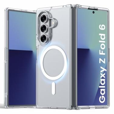 Imagem de Vividarm Capa magnética transparente para Galaxy Z Fold 6, [compatível com MagSafe] [sem protetor de tela] [antiamarelamento] capa fina de proteção de nível militar à prova de choque para Samsung Fold