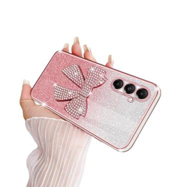 Imagem de TSAYGFK Capa de telefone para Samsung Galaxy A05s (não serve para A05) Capa de telefone luxuosa fofa com laço 3D TPU macio com cordão à prova de choque enseada protetora para meninas e mulheres, rosa