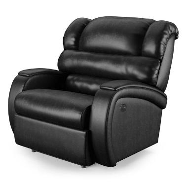 Imagem de Poltrona Papai Reclinável Napoli Contr Power Elétrico Usb Pu Preto Brilho Fh1