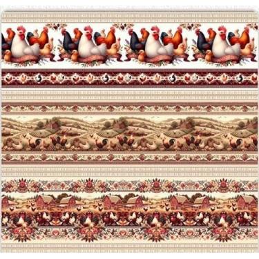 Imagem de Tecido Tricoline Digital Barrado Galo Country 55 x 150 cm