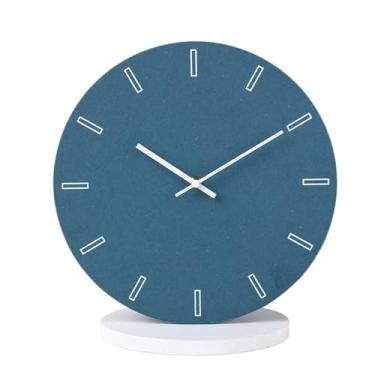 Imagem de Relógio de parede Relógio de parede com painel colorido, estilo nórdico minimalista, funcionamento silencioso e alimentado por bateria para decoração de casa(Blue)